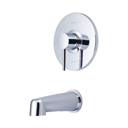 PIONEER FAUCETS Single Handle Tub Trim Set, Wallmount, Polished Chrome T-4MT201